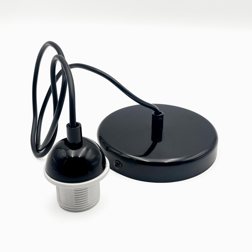 Hanglamp aan een koord HARMA 1xE27/15W/230V diameter 14 cm wit/zwart