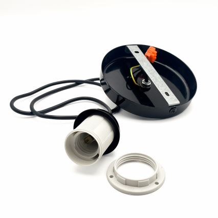 Hanglamp aan een koord HARMA 1xE27/15W/230V diameter 14 cm wit/zwart