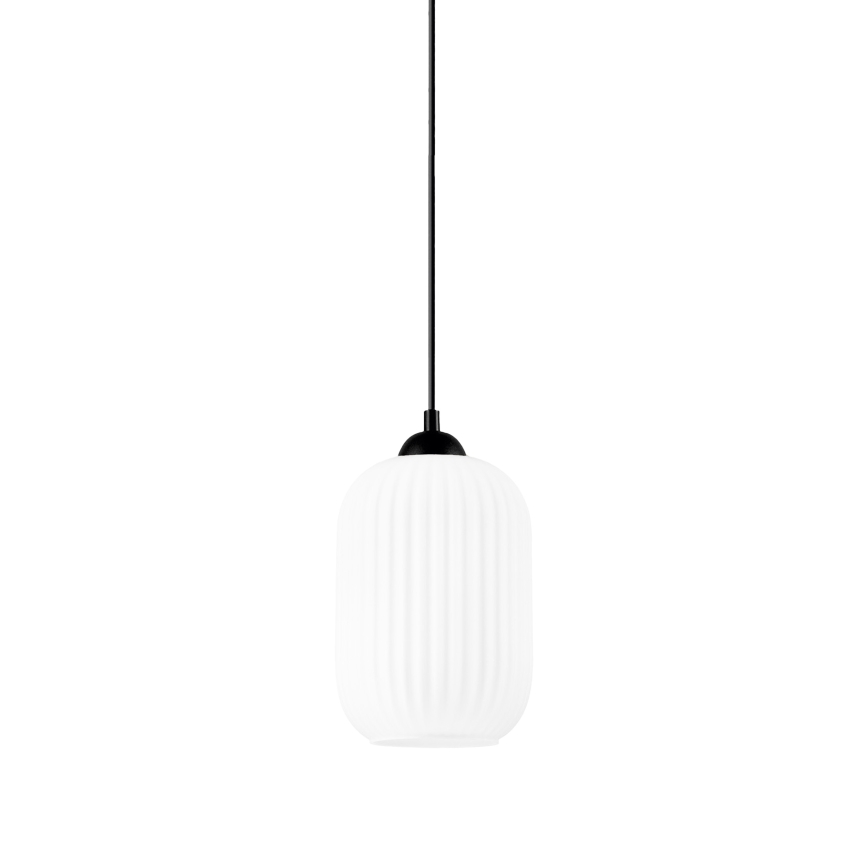 Hanglamp aan een koord HARMA 1xE27/15W/230V diameter 14 cm wit/zwart