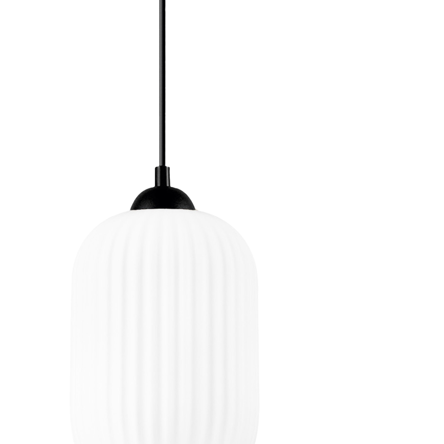 Hanglamp aan een koord HARMA 1xE27/15W/230V diameter 14 cm wit/zwart