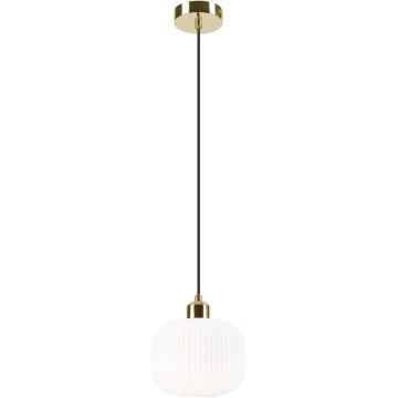 Hanglamp aan een koord HARMA 1xE27/15W/230V diameter 20 cm wit/goud