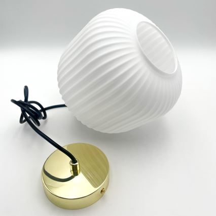 Hanglamp aan een koord HARMA 1xE27/15W/230V diameter 20 cm wit/goud