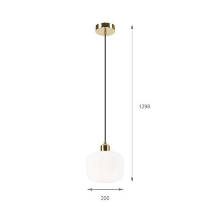Hanglamp aan een koord HARMA 1xE27/15W/230V diameter 20 cm wit/goud