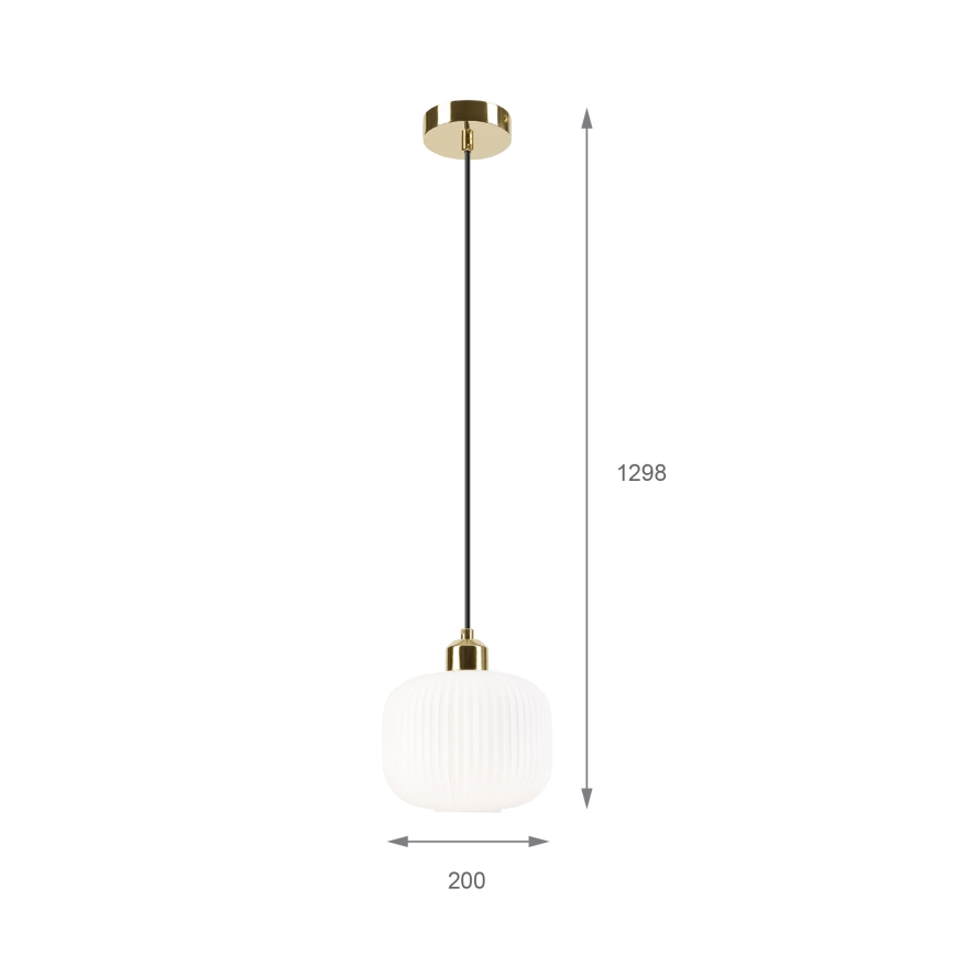 Hanglamp aan een koord HARMA 1xE27/15W/230V diameter 20 cm wit/goud