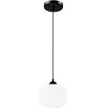 Hanglamp aan een koord HARMA 1xE27/15W/230V diameter 20 cm wit/zwart