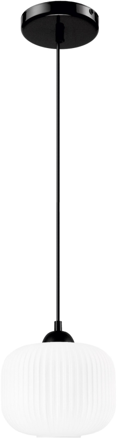Hanglamp aan een koord HARMA 1xE27/15W/230V diameter 20 cm wit/zwart