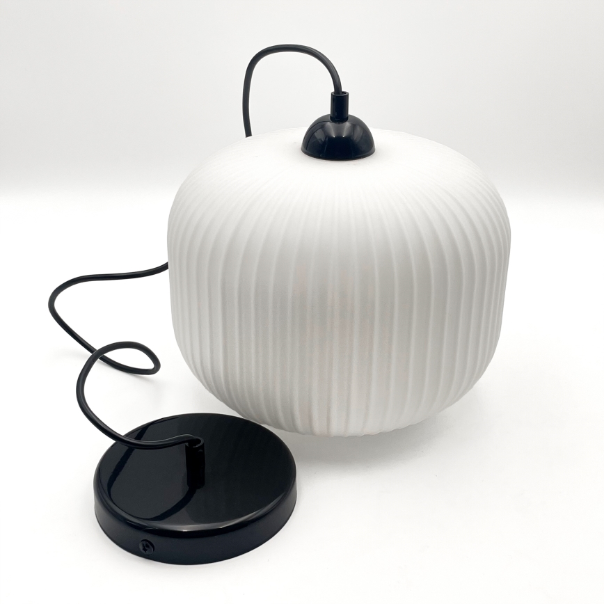 Hanglamp aan een koord HARMA 1xE27/15W/230V diameter 20 cm wit/zwart