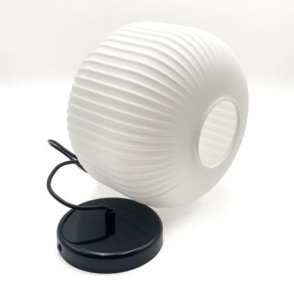 Hanglamp aan een koord HARMA 1xE27/15W/230V diameter 20 cm wit/zwart