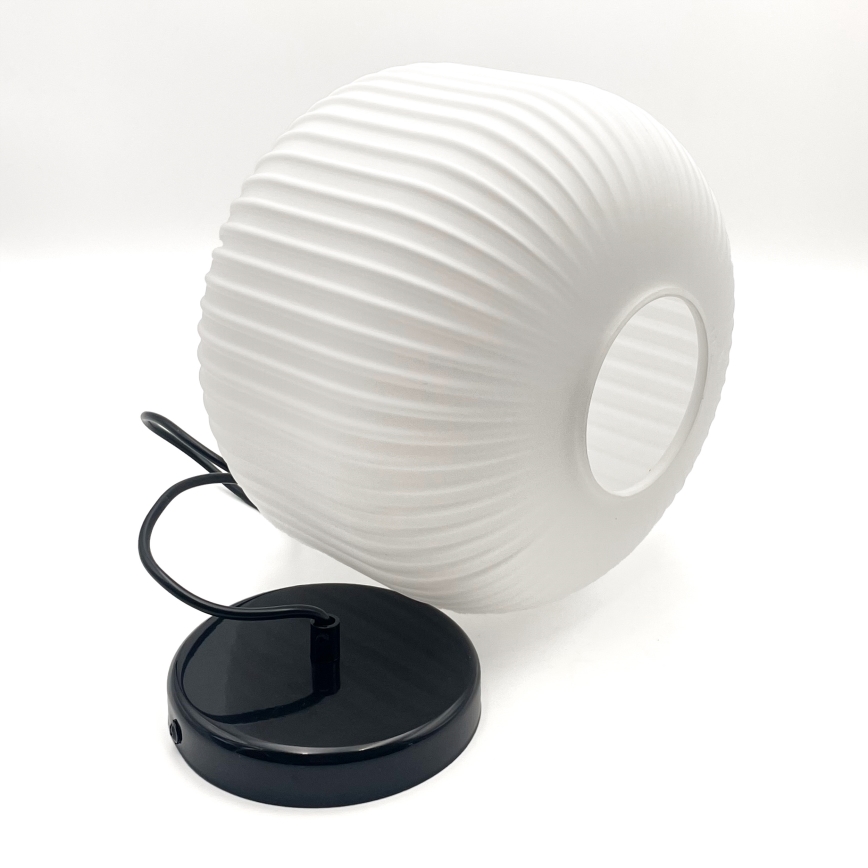 Hanglamp aan een koord HARMA 1xE27/15W/230V diameter 20 cm wit/zwart