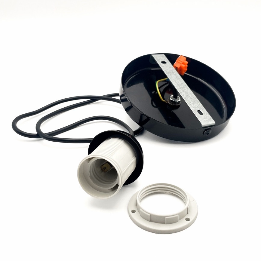 Hanglamp aan een koord HARMA 1xE27/15W/230V diameter 20 cm wit/zwart