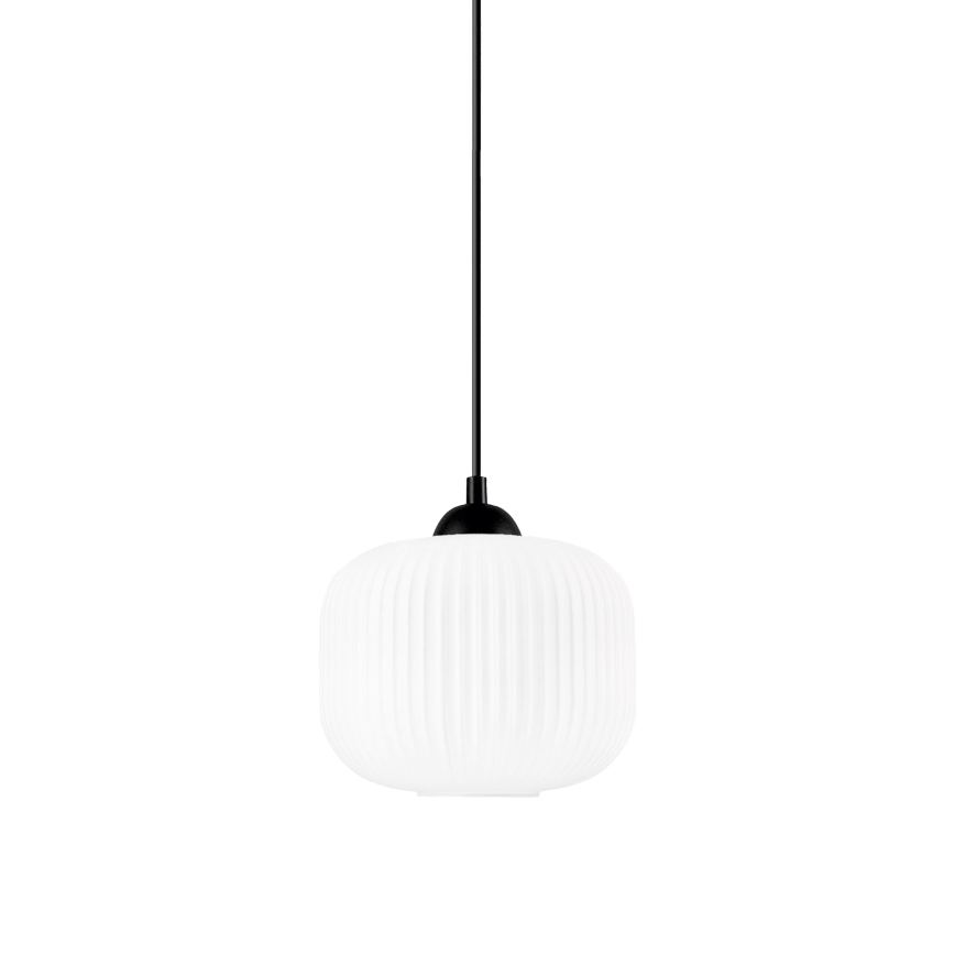 Hanglamp aan een koord HARMA 1xE27/15W/230V diameter 20 cm wit/zwart