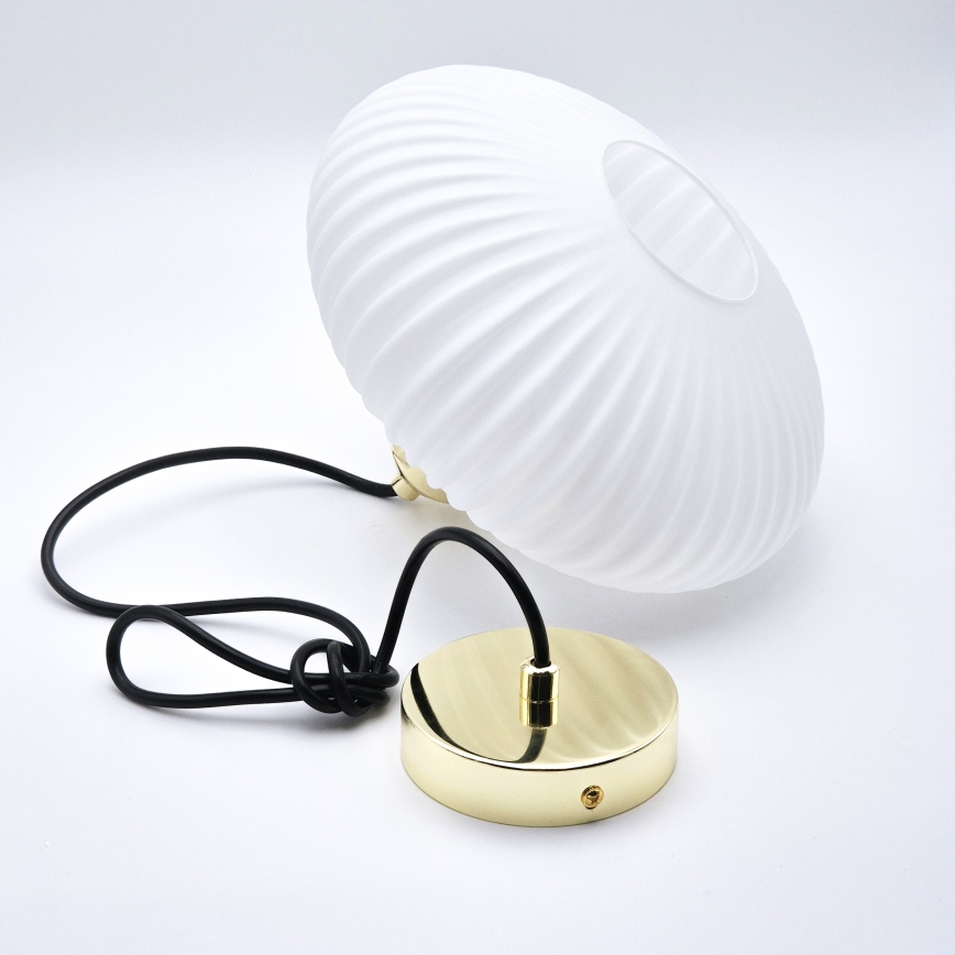 Hanglamp aan een koord HARMA 1xE27/15W/230V diameter 25 cm wit/goud
