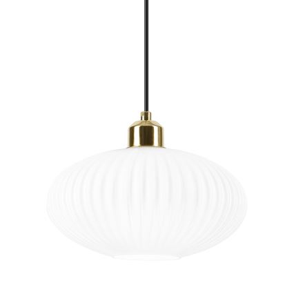 Hanglamp aan een koord HARMA 1xE27/15W/230V diameter 25 cm wit/goud