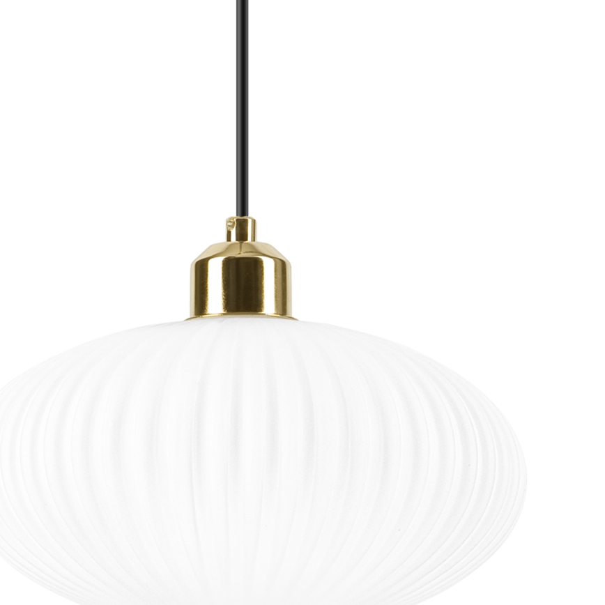 Hanglamp aan een koord HARMA 1xE27/15W/230V diameter 25 cm wit/goud