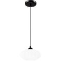 Hanglamp aan een koord HARMA 1xE27/15W/230V diameter 25 cm wit/zwart