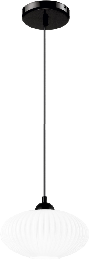 Hanglamp aan een koord HARMA 1xE27/15W/230V diameter 25 cm wit/zwart