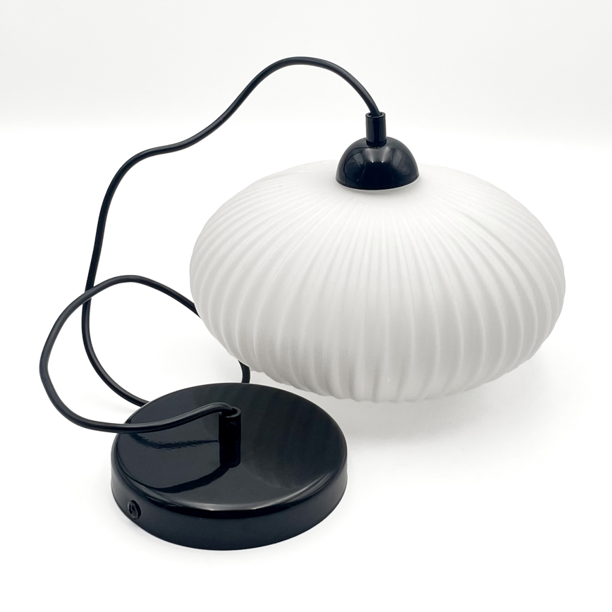 Hanglamp aan een koord HARMA 1xE27/15W/230V diameter 25 cm wit/zwart