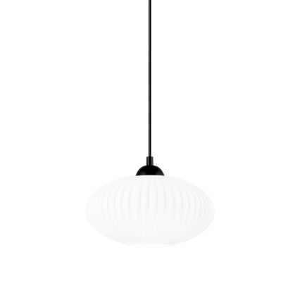 Hanglamp aan een koord HARMA 1xE27/15W/230V diameter 25 cm wit/zwart
