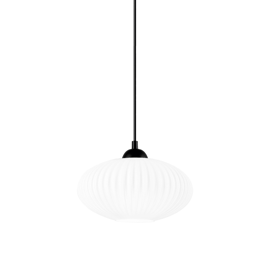 Hanglamp aan een koord HARMA 1xE27/15W/230V diameter 25 cm wit/zwart
