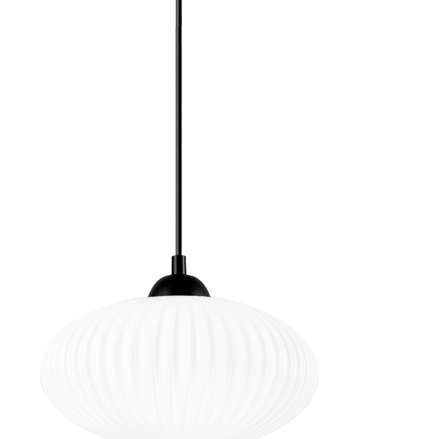 Hanglamp aan een koord HARMA 1xE27/15W/230V diameter 25 cm wit/zwart