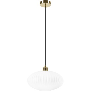 Hanglamp aan een koord HARMA 1xE27/15W/230V diameter 30 cm wit/goud