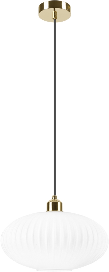Hanglamp aan een koord HARMA 1xE27/15W/230V diameter 30 cm wit/goud