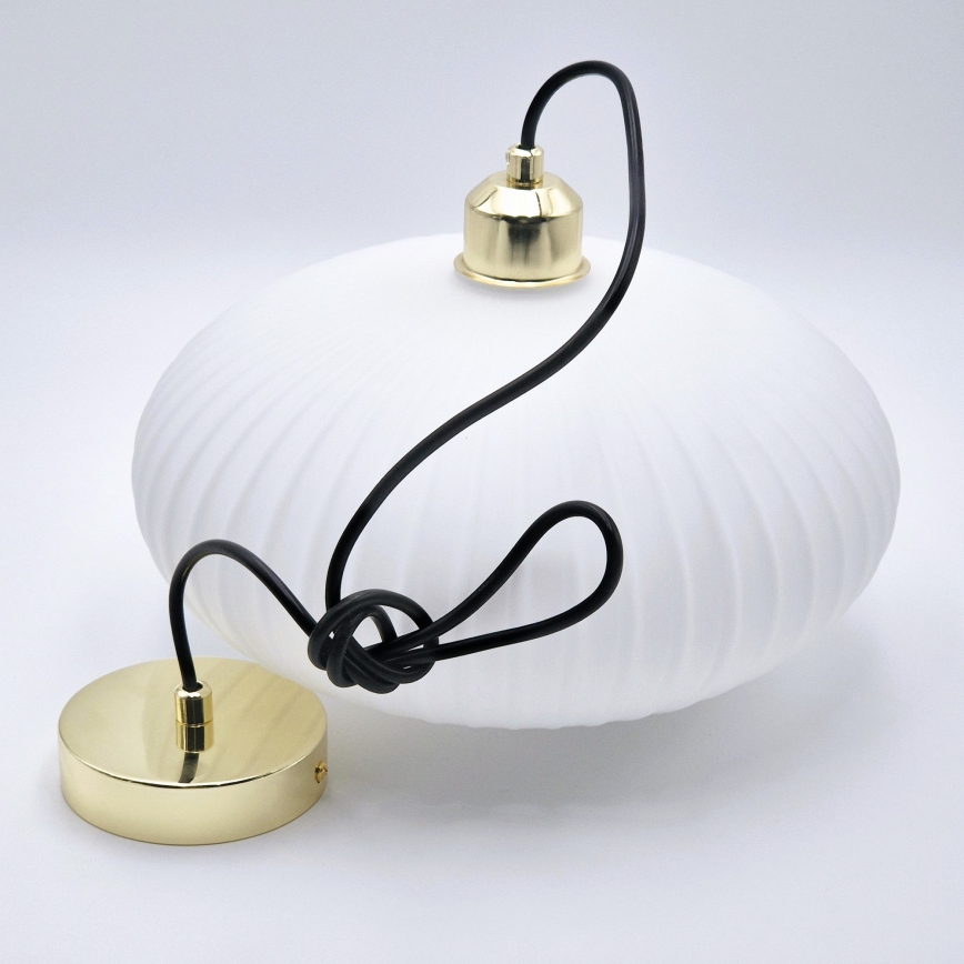 Hanglamp aan een koord HARMA 1xE27/15W/230V diameter 30 cm wit/goud