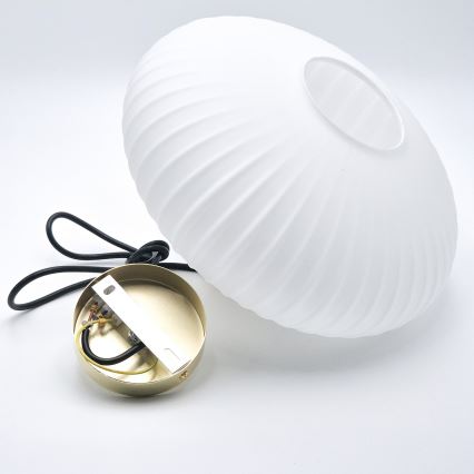 Hanglamp aan een koord HARMA 1xE27/15W/230V diameter 30 cm wit/goud