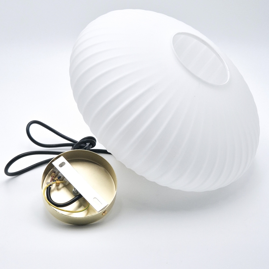 Hanglamp aan een koord HARMA 1xE27/15W/230V diameter 30 cm wit/goud