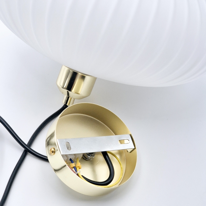 Hanglamp aan een koord HARMA 1xE27/15W/230V diameter 30 cm wit/goud