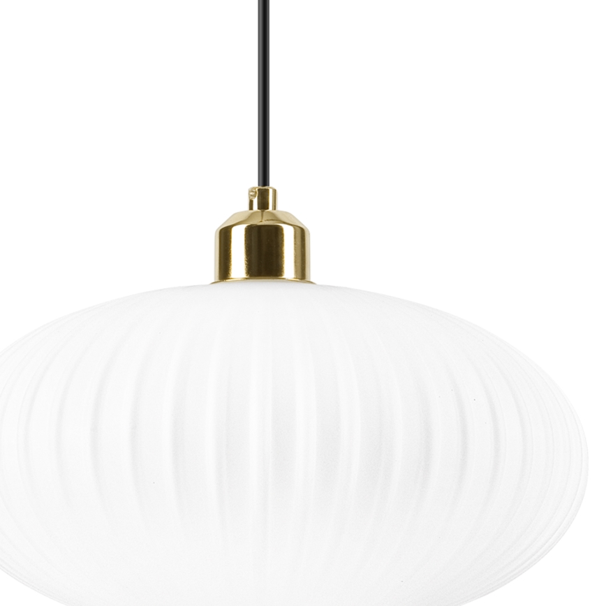 Hanglamp aan een koord HARMA 1xE27/15W/230V diameter 30 cm wit/goud