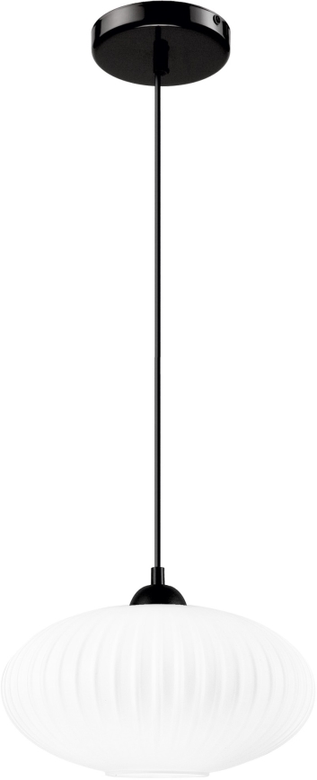 Hanglamp aan een koord HARMA 1xE27/15W/230V diameter 30 cm wit/zwart