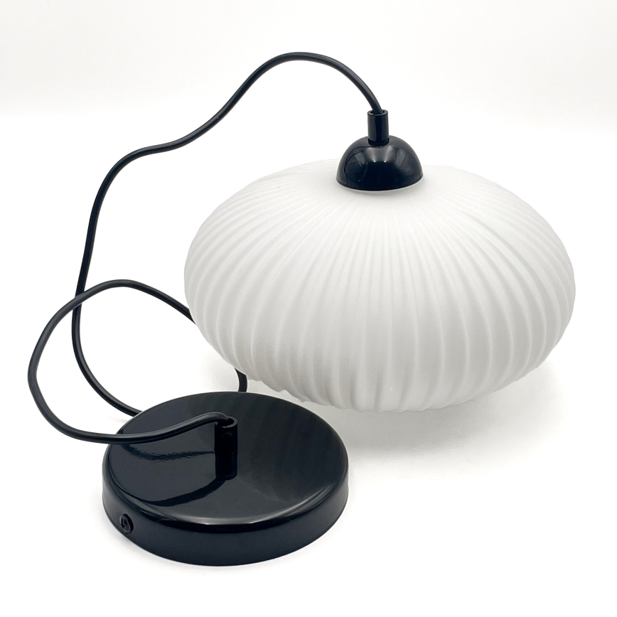 Hanglamp aan een koord HARMA 1xE27/15W/230V diameter 30 cm wit/zwart