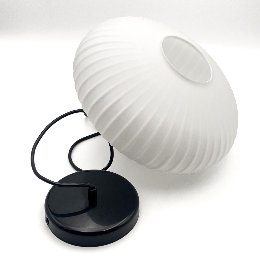 Hanglamp aan een koord HARMA 1xE27/15W/230V diameter 30 cm wit/zwart