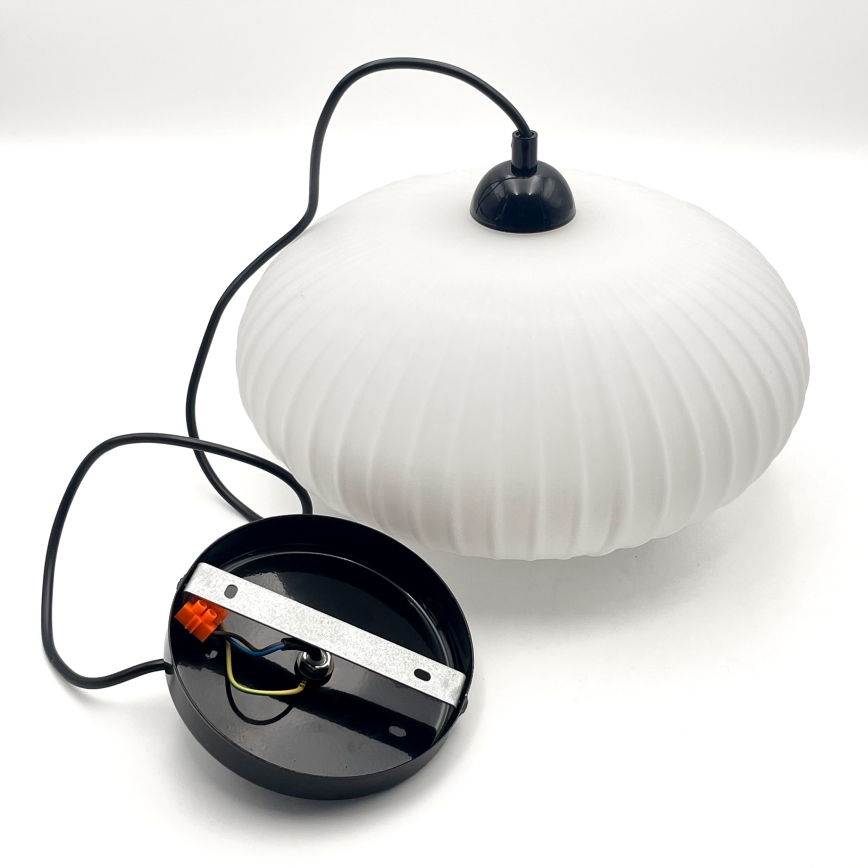 Hanglamp aan een koord HARMA 1xE27/15W/230V diameter 30 cm wit/zwart