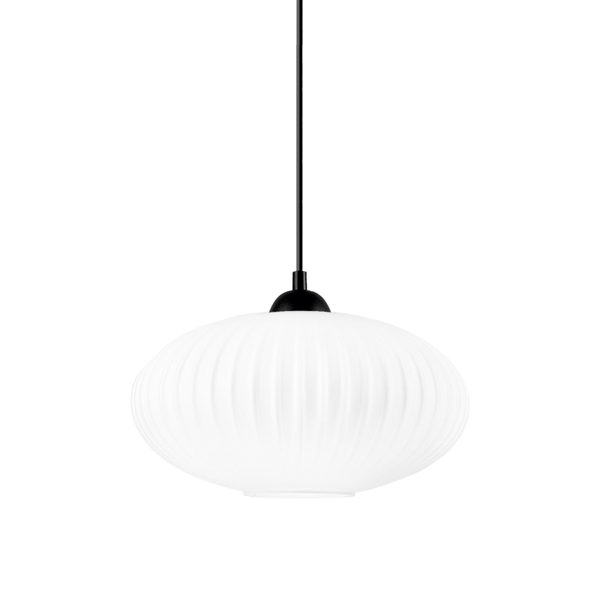 Hanglamp aan een koord HARMA 1xE27/15W/230V diameter 30 cm wit/zwart