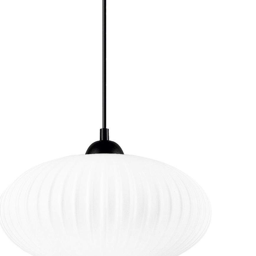 Hanglamp aan een koord HARMA 1xE27/15W/230V diameter 30 cm wit/zwart