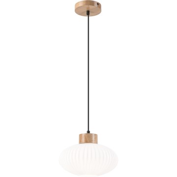 Hanglamp aan een koord HARMONY 1xE27/15W/230V diameter 25 cm wit/eiken