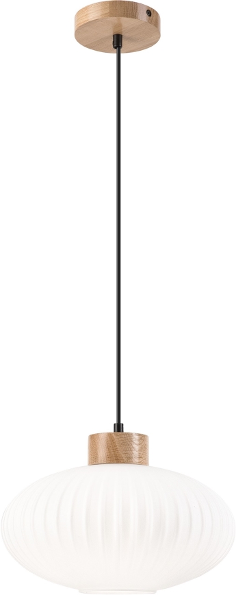 Hanglamp aan een koord HARMONY 1xE27/15W/230V diameter 30 cm wit/eiken