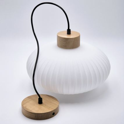Hanglamp aan een koord HARMONY 1xE27/15W/230V diameter 30 cm wit/eiken