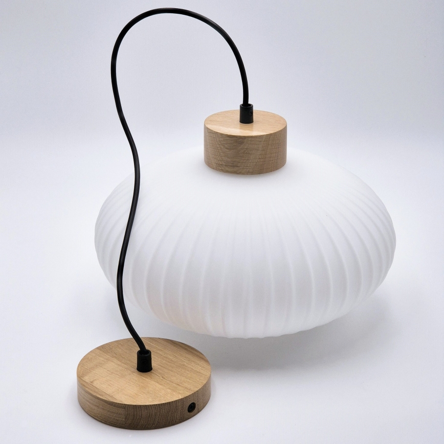 Hanglamp aan een koord HARMONY 1xE27/15W/230V diameter 30 cm wit/eiken