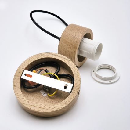 Hanglamp aan een koord HARMONY 1xE27/15W/230V diameter 30 cm wit/eiken
