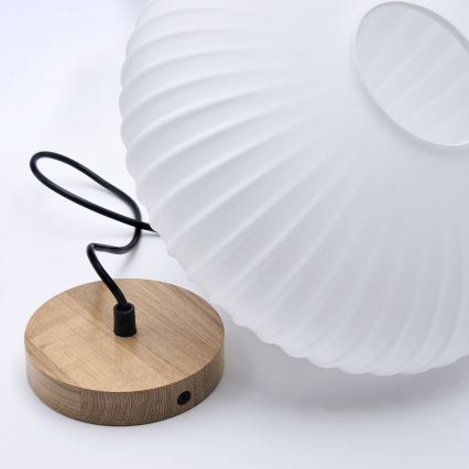 Hanglamp aan een koord HARMONY 1xE27/15W/230V diameter 30 cm wit/eiken
