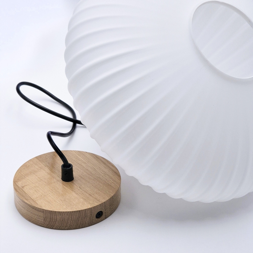 Hanglamp aan een koord HARMONY 1xE27/15W/230V diameter 30 cm wit/eiken