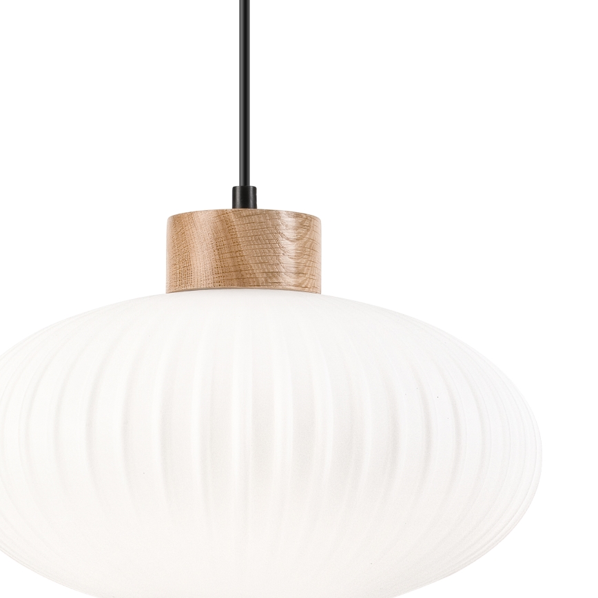 Hanglamp aan een koord HARMONY 1xE27/15W/230V diameter 30 cm wit/eiken