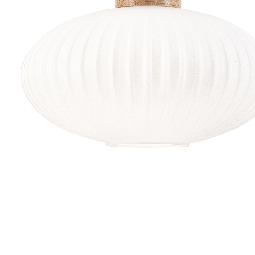 Hanglamp aan een koord HARMONY 1xE27/15W/230V diameter 30 cm wit/eiken