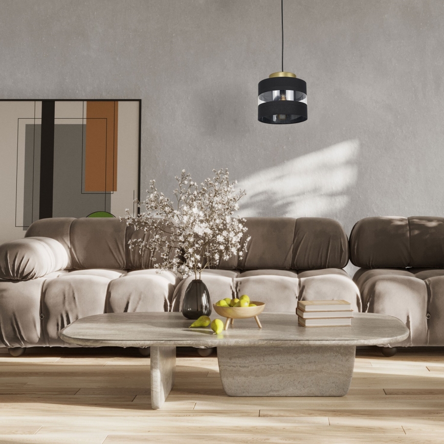 Hanglamp aan een koord HAVARD 1xE27/60W/230V zwart/messing