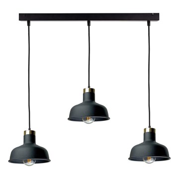 Hanglamp aan een koord HEBE 3xE27/60W/230V zwart