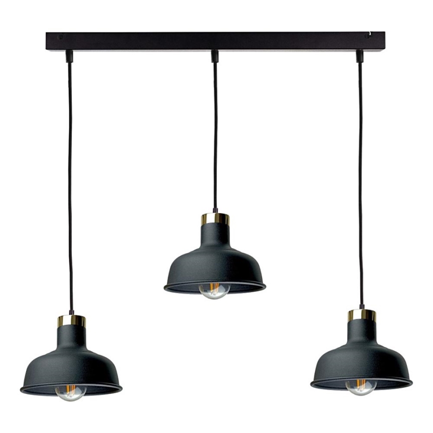 Hanglamp aan een koord HEBE 3xE27/60W/230V zwart
