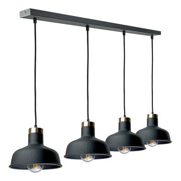Hanglamp aan een koord HEBE 4xE27/60W/230V zwart
